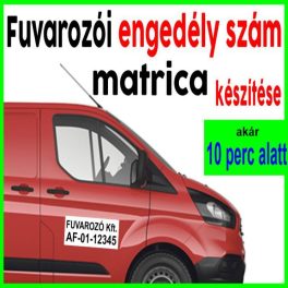 Fuvarozói engedélyszám matrica