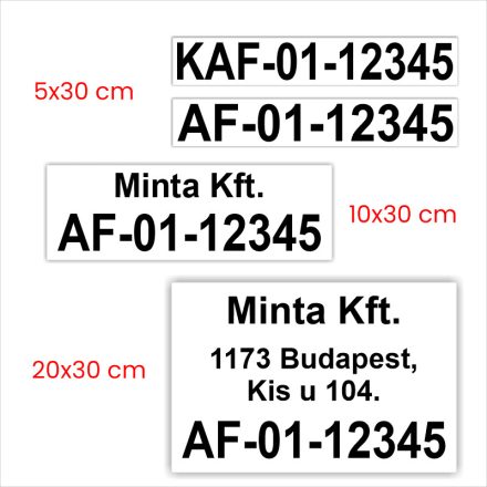 FUVAROZÓI ENGEDÉLYSZÁM MATRICA (fehér háttérrel) 