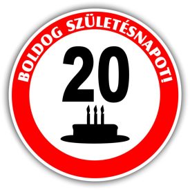 Születésnap tábla tortával, évszámmal