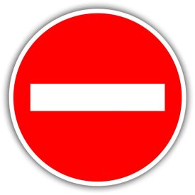 Behajtani tilos KRESZ tábla