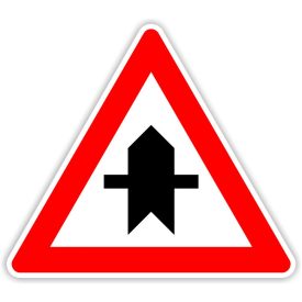 Útkereszteződés alárendelt úttal, KRESZ tábla