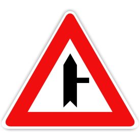 Útkereszteződés alárendelt úttal, KRESZ tábla