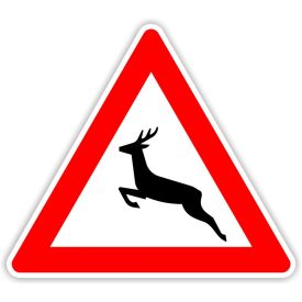 Szarvasveszély, KRESZ tábla