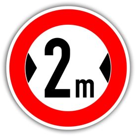 Szélesség korlátozás, KRESZ tábla