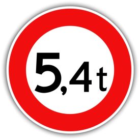 Súlykorlátozás, KRESZ tábla