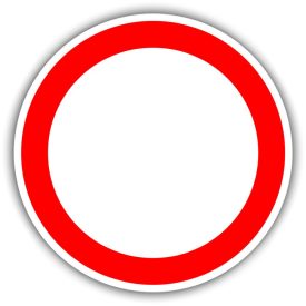 Minden irányból behajtani tilos, KRESZ tábla