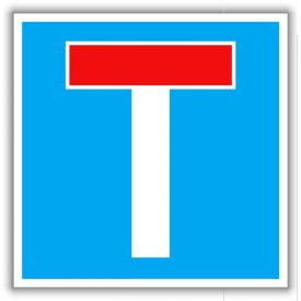 Zsákutca, közlekedési tábla