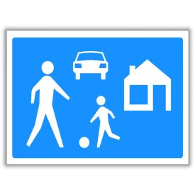 Lakó pihenő övezet, közlekedési tábla
