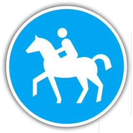 Lovasok, közlekedési tábla