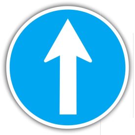 Kötelező haladási irány, közlekedési tábla