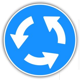 Körforgalom tábla, közlekedési tábla